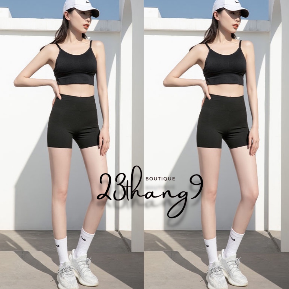 Quần đùi nữ quần short nữ biker nâng mông cạp cao vải co giãn 4 chiều tập gym đi chơi mùa hè năng động 23thang9