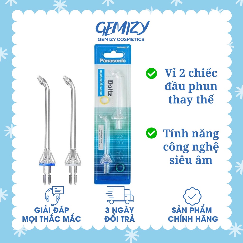 Đầu thay thế máy tăm nước Panasonic EW1511 công nghệ siêu âm vỉ 2 chiếc - Gemizy Shop