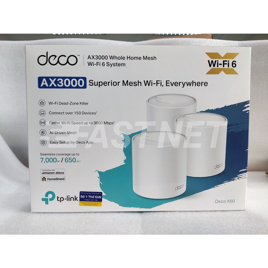 Bộ Phát Wifi Mesh Cho Gia Đình TP-Link Deco X60 Wifi 6 AX3000