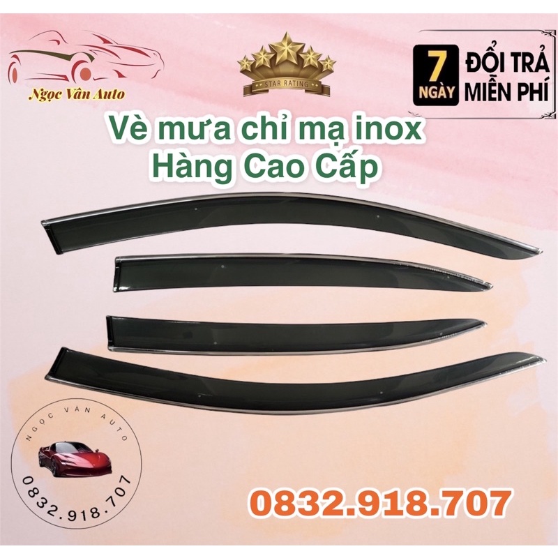 vè mưa chỉ mạ mazda 2 2015 - 2021 hàng cao cấp  ( chỉ viền inox )