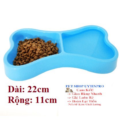 BÁT ĂN ĐÔI HÌNH KHÚC XƯƠNG Chất liệu nhựa - Pet shop Uytinpro