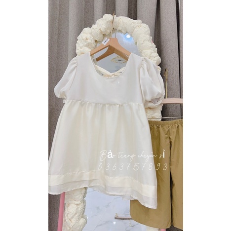 Set Bộ Đùi Short Baby Doll Phong Cách Tiểu Thơ Ulzzang Hàn Quốc- Set Áo Nơ Quần Short Hot