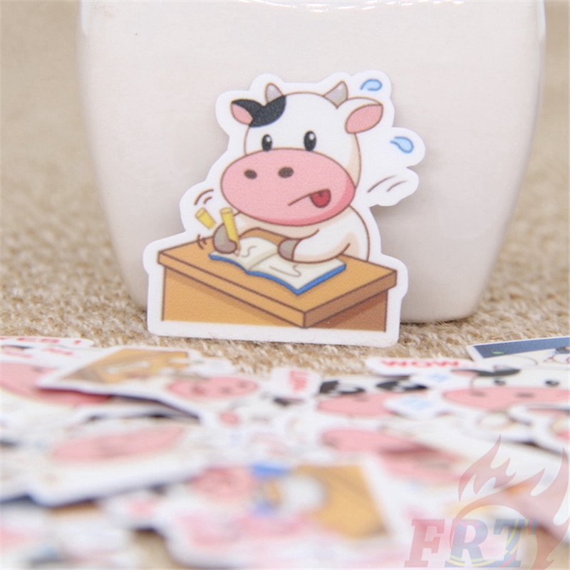 ❀ Kawaii Milk Cow Diary Stickers❀ 40Pcs/set Harajuku Album Scrapbooks Mixed DIY Decor Stickers