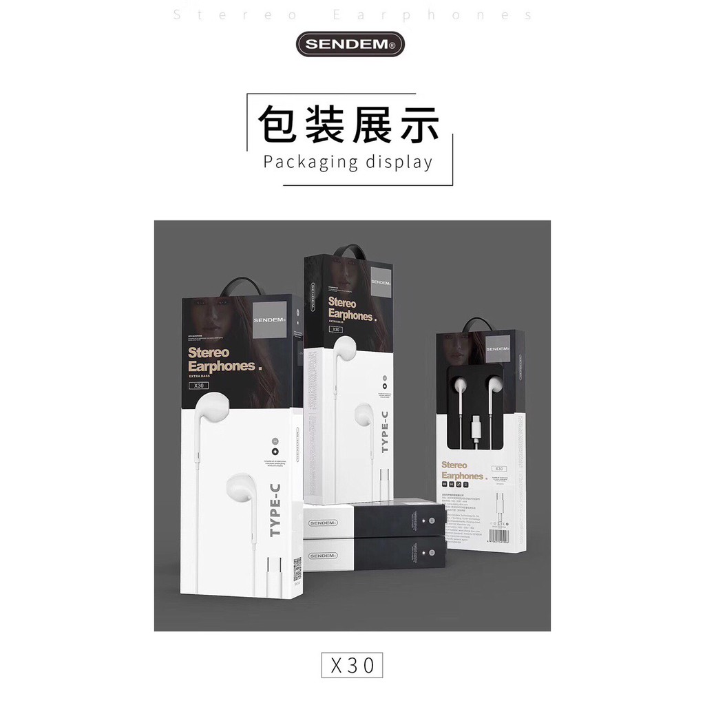 Tai Nghe Nhét Tai Chân Type C (Chính Hãng SENDEM) X30