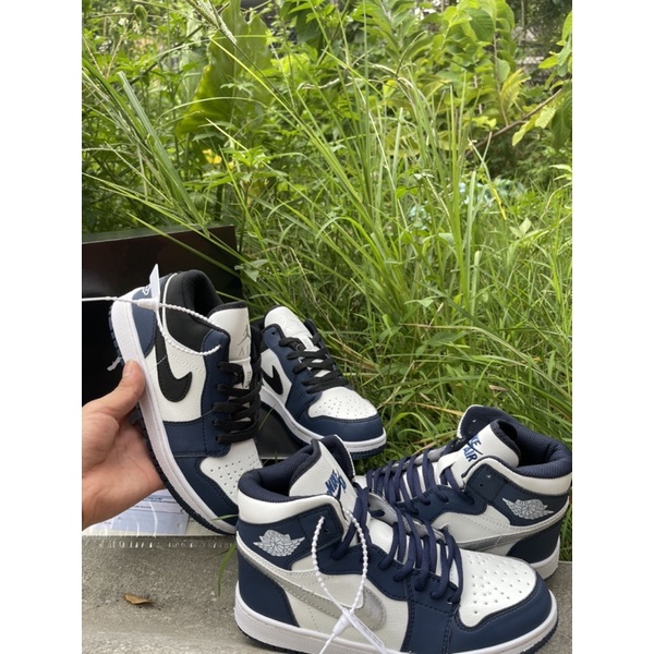 Giày 𝐉𝐨𝐫𝐝𝐚𝐧 1 low Xanh Navy, Giày JD1 low Xanh than Navy cổ thấp bản đẹp đầy đủ bill box