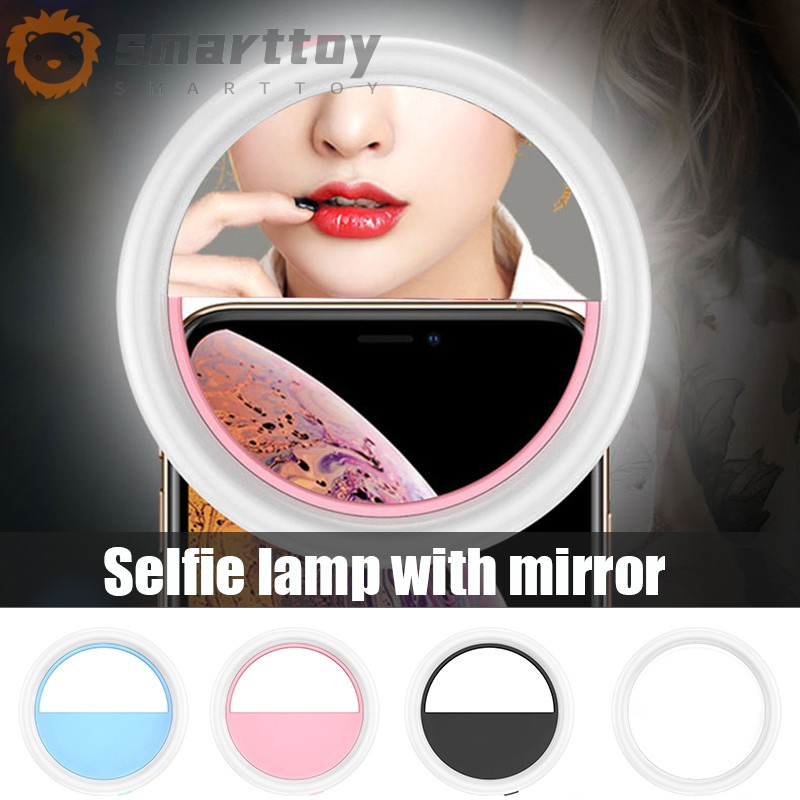 Vòng Đèn Led Mini Kẹp Điện Thoại 3 Cấp Độ Sáng Hỗ Trợ Chụp Ảnh Selfie