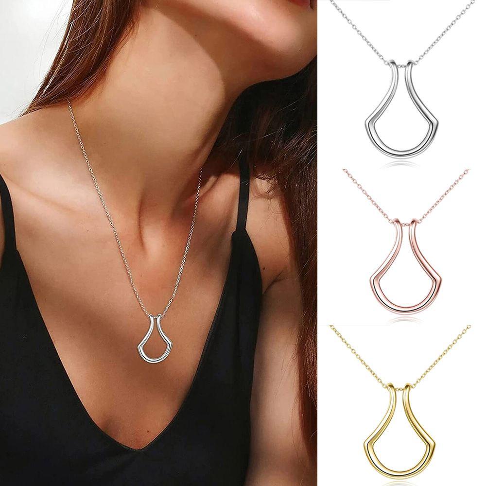 CACTU Vòng cổ Choker Bằng Thép Không Gỉ Mặt Chữ U Quyến Rũ Thanh Lịch