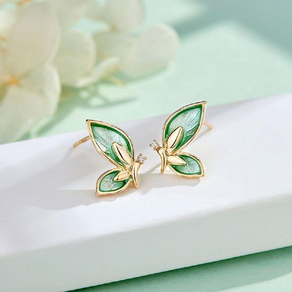 Khuyên Tai Hình Bướm Đơn Giản Cho Nữ|Bông Tai Dáng Dài Phong Cách Thời Trang