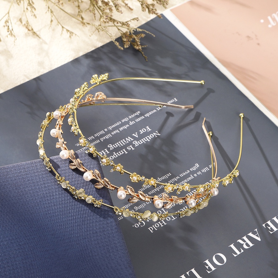 Haimeikang Hàn Quốc Ngọc trai Rhinestone Kim loại Dây đeo tóc Nữ Thời trang Phụ kiện tóc