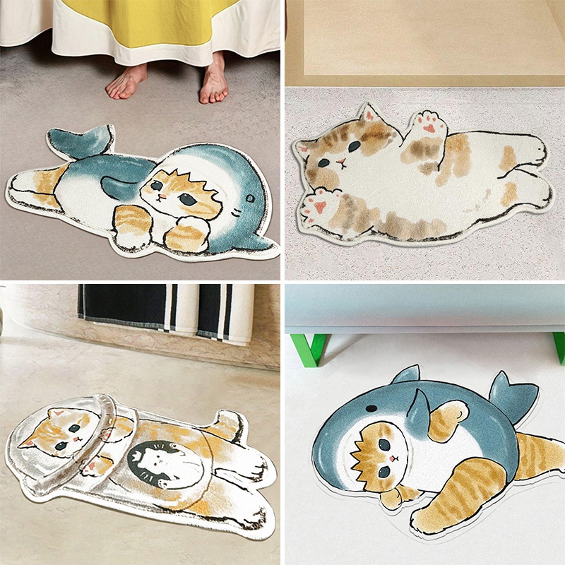 Thảm Lót Sàn Trang Trí Phòng Ngủ Hình Mèo