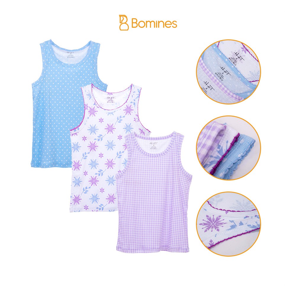 Set 3 áo ba lỗ hè bé gái BOMINES vải cotton xuất khẩu