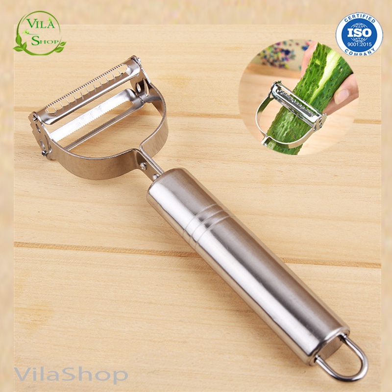 Nạo Rau Củ INOX, Nạo Inox Cao Cấp Đa Năng Gọt Vỏ - Bào Sợi Rau Củ Quả 2 In 1 Bền Đẹp - Tiện Lợi