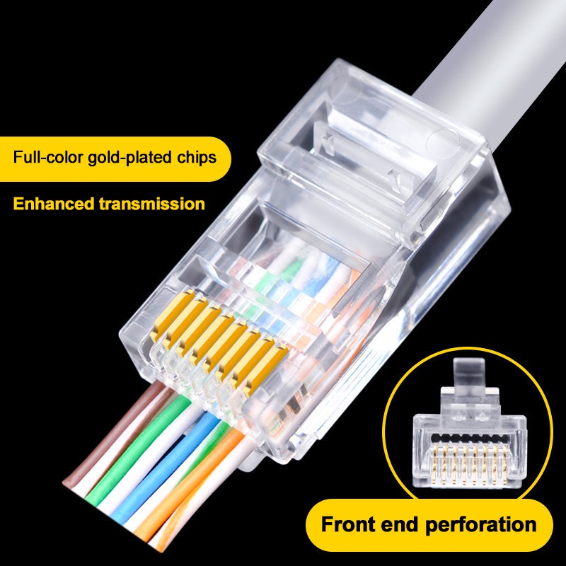 1PCS đầu nối dây cáp mạng Cat6 8P8C RJ45 CAT5 Cat6 LAN RJ45