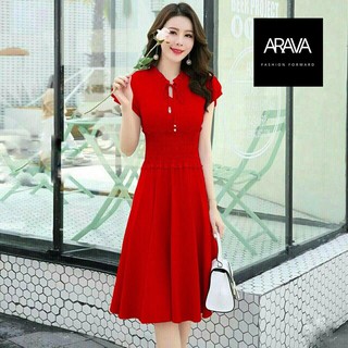  Váy đầm nhún eo siêu xinh thời trang nữ thiết kế Arava vx09