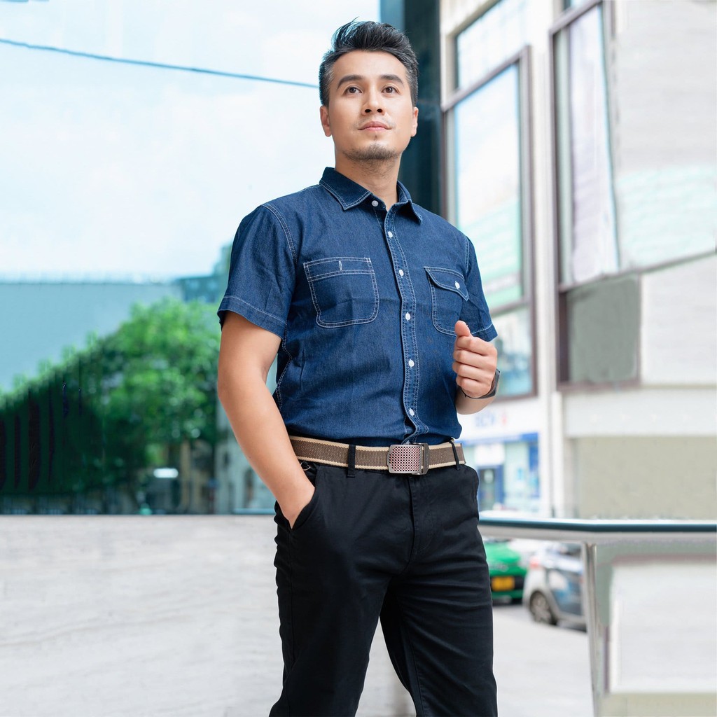 Áo Sơmi Denim ngắn tay SM05 | BigBuy360 - bigbuy360.vn