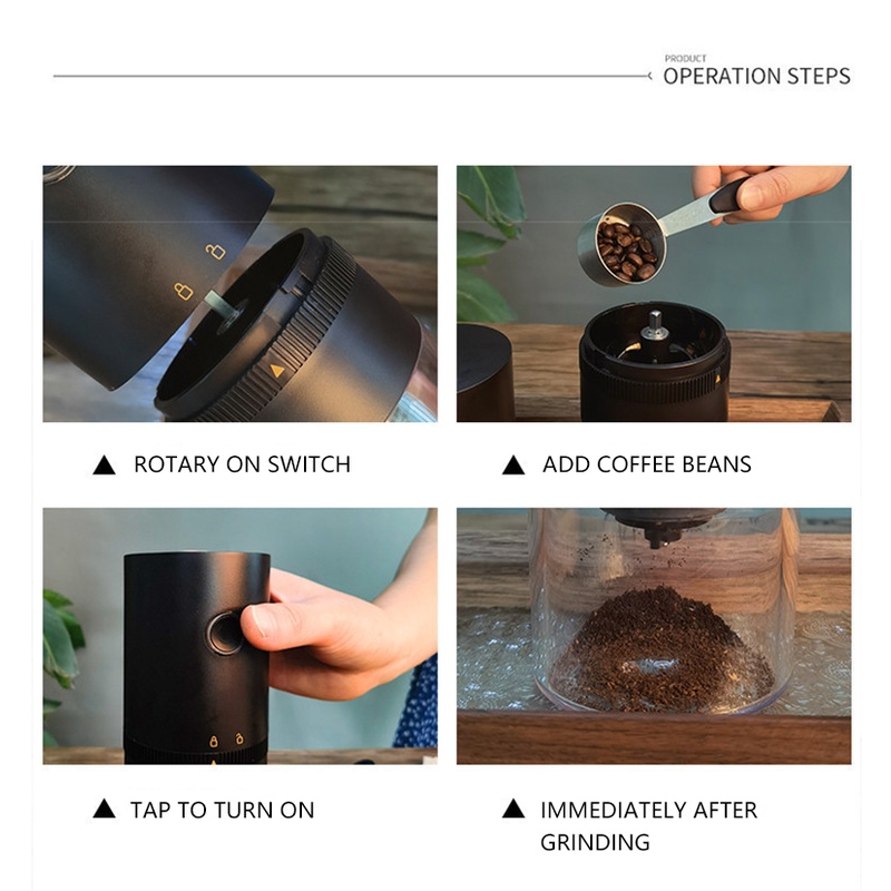 Hàng Có Sẵn  Máy Xay Cà Phê Chạy Điện Máy Xay Gia Dụng Hoàn Toàn Tự Động Máy Xay Hạt Nhỏ Sạc Lại Được Ngoài Trời Cầm Tay