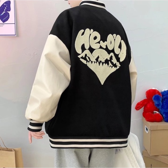 áo khoác đôi nam nữ áo khoác bóng chày áo khoác nam trẻ tuổi áo khoác nữ form rộng áo khoác đồ đôi retro áo dài tay áo khoác nữ phong cách Hàn Quốc