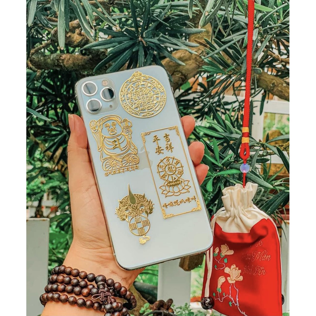 Miếng Dán Điện Thoại Tài Lộc May Mắn Bình An - Hình dán , Linh Phù Dán Điện Thoại