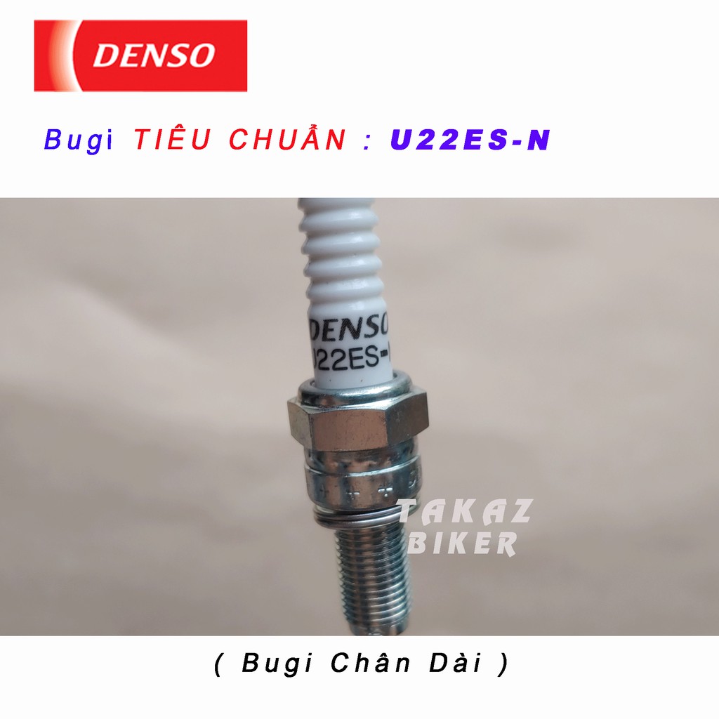 Bugi DENSO TIÊU CHUẨN U22ES-N chân dài : SHVN ; SH Mode ; PCX 125 ; Click ; Airblade - Lead 125 ; Vision ; Wave 110