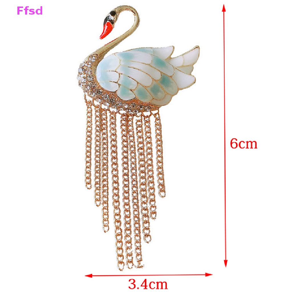 {Ffsd} Ghim Cài Áo Đính Đá Pha Lê Tua Rua Hình Thiên Nga Dành Cho Nữ Trang Trí Tiệc Tùng * Bán Chạy