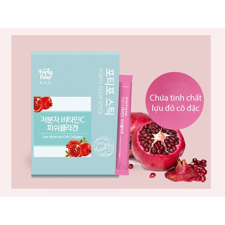 Hộp 30 Gói Collagen Cá Và Vitamin C Đẹp Da Forty Four Hàn Quốc (2g/Gói) - K2V Shop