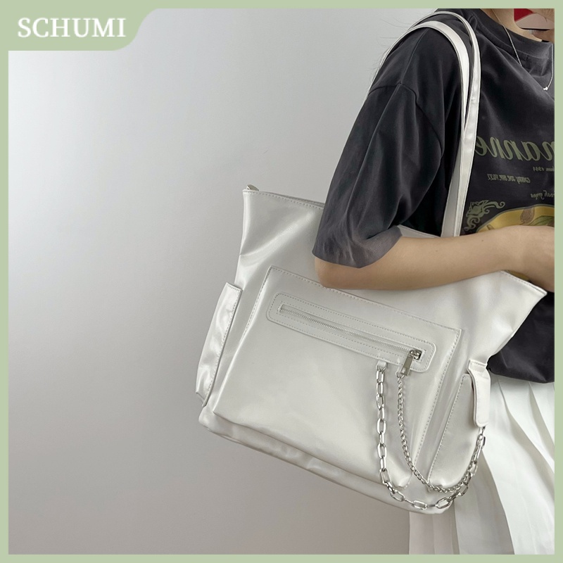 Túi Xách Da Sáp Dầu Cỡ Lớn Phối Dây Xích Đeo Vai Thời Trang 2022 Cho Nữ