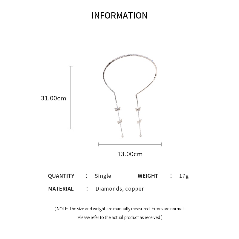 Băng Đô Cài Tóc Đính Kim Cương Hình Bướm Thời Trang Dành Cho Nữ