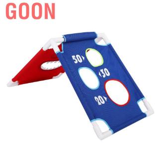 Goon Portable Bean Bag Toy Set For Kids Parents Toss Cornhole Game Board of 1 and 6 Beanbags Throwing