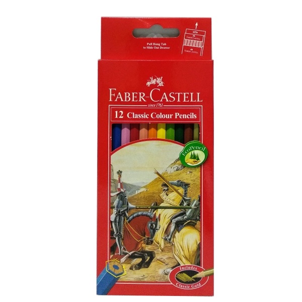 Bút Chì Màu Classic Knight Faber-Castell 12 màu dài (#115852)