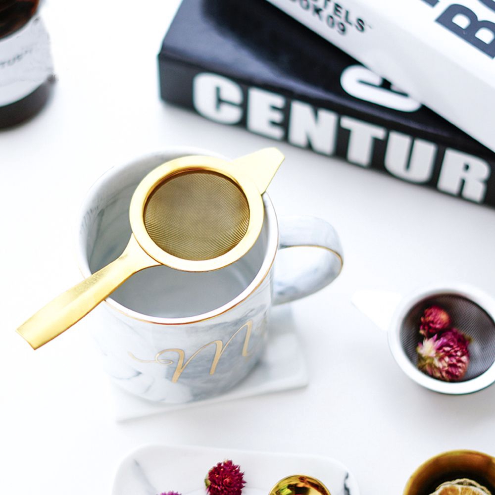 Dụng Cụ Lọc Trà Bằng Thép Không Gỉ Có Tay Cầm Tiện Lợi