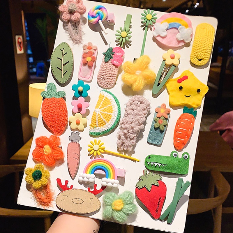 8/9/10 Kẹp Tóc Vải Lông Phong Cách Hàn Quốc Dễ Thương