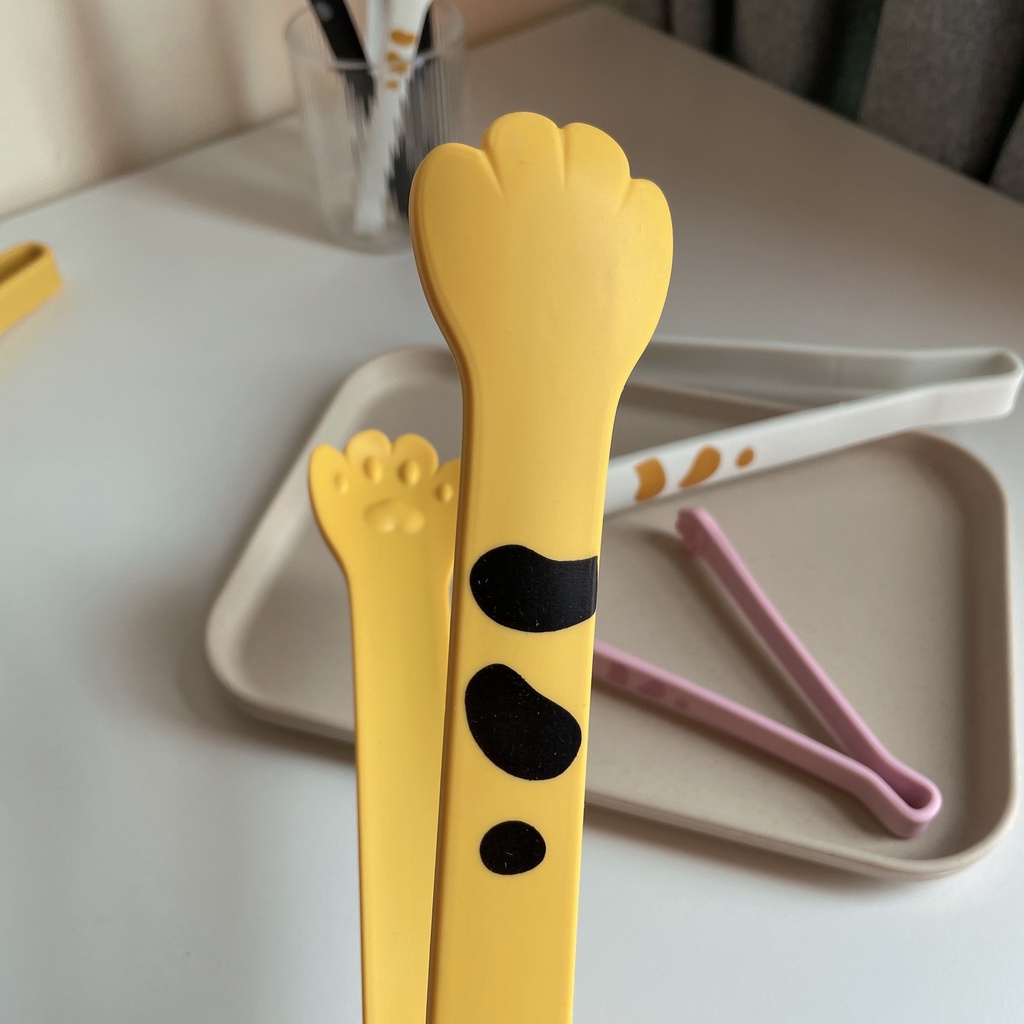 NEW💗🐱 Kẹp Gắp Thức Ăn Hình Chân Mèo Bằng Silicone Cách Nhiệt