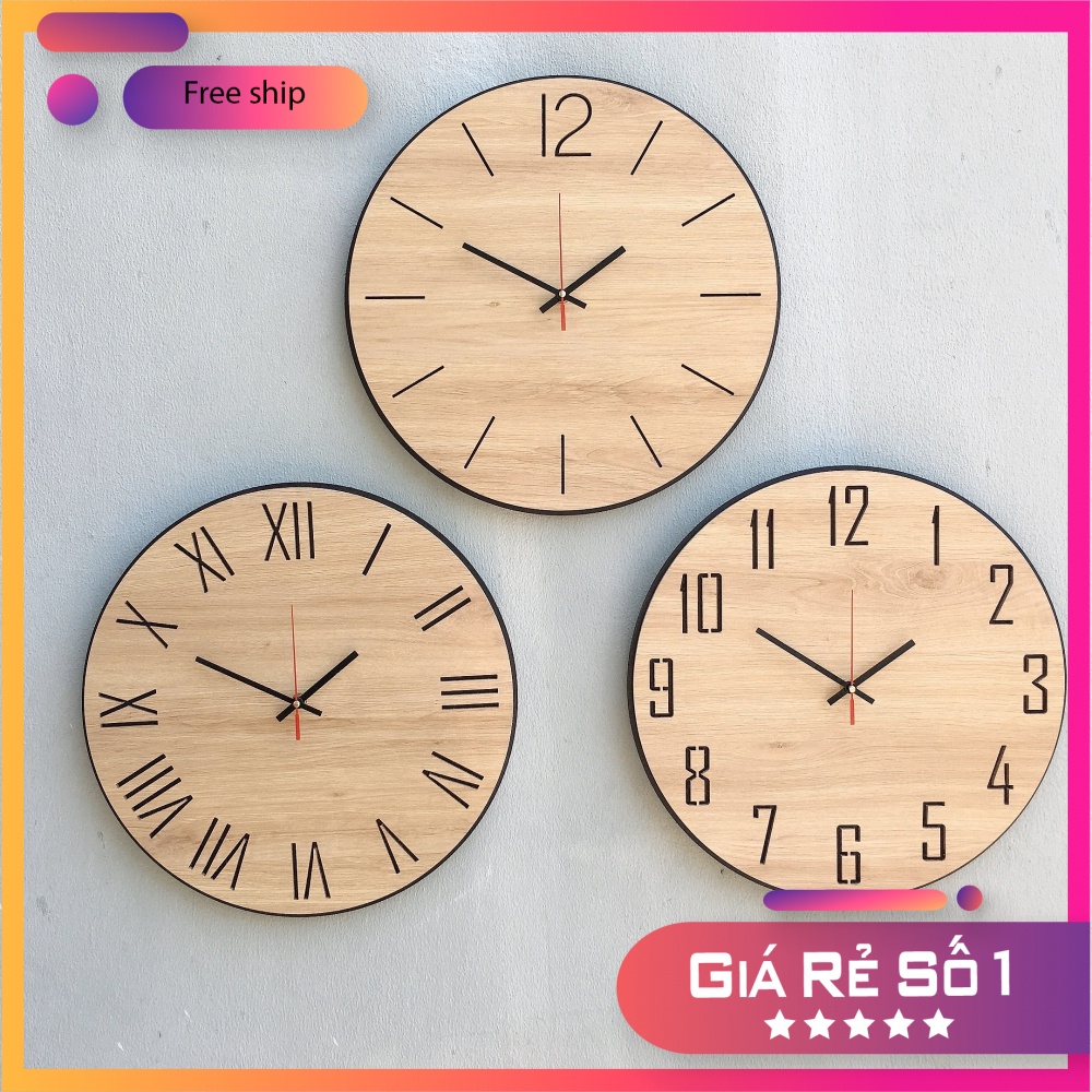 Đồng Hồ Treo Tường Bằng Gỗ Siêu Đẹp 40cm