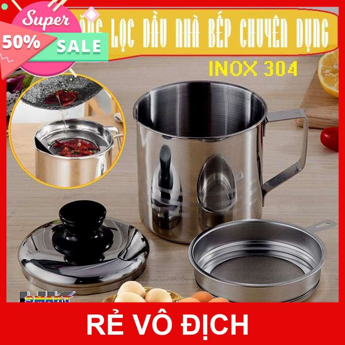 [XÃ KHO] NỒI GẠN CHẤT BÉO, DẦU MỠ - CA LỌC DẦU INOX 304 [HCM]