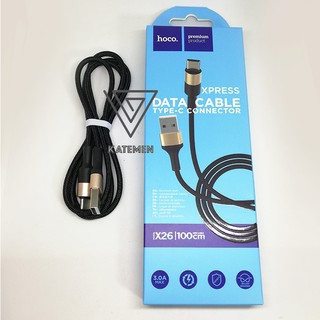 Cáp sạc nhanh bọc dây dù siêu bền hoco x26 2.0a, dây sạc 1m, cổng micro usb, type-c