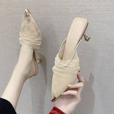 Giày Cao Gót Phối Lưới Thời Trang Xuân Hè Quyến Rũ Dễ Phối Đồ
