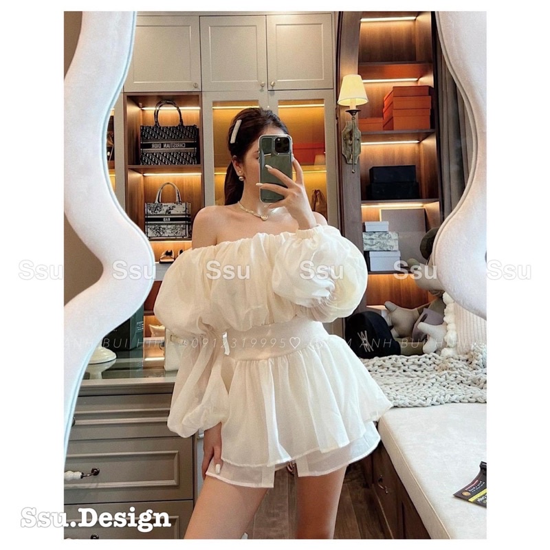 Áp Voan Tơ Trễ Vai