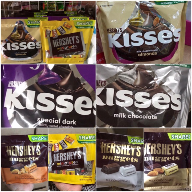 Socola Hershey’s Kisses Nuggets Đủ Vị - Gói 300g Chất Mỹ