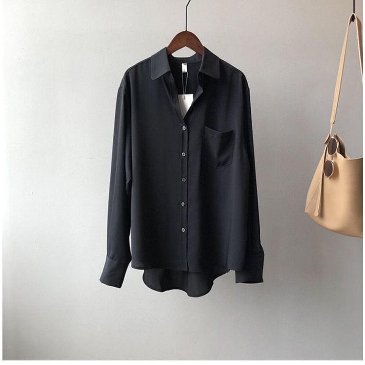COZOK Áo Sơ Mi Chiffon Tay Dài Kiểu Dáng Đơn Giản Hợp Thời Trang