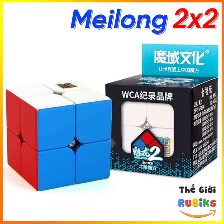 Khối Rubik 2x2 MoYu Meilong 2x2x2 Stickerless / Viền Đen