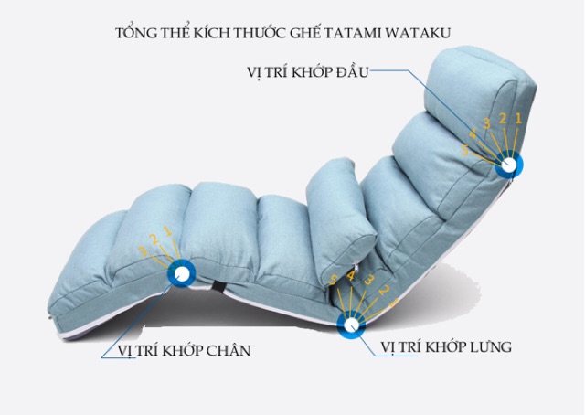 [FREESHIP] Ghế bệt tựa lưng Tatami Wataku - 58 x 175cm