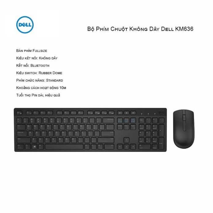 Bộ bàn phím chuột không dây DELL KM636 - Bảo hành 12 tháng chính hãng - Maxcom