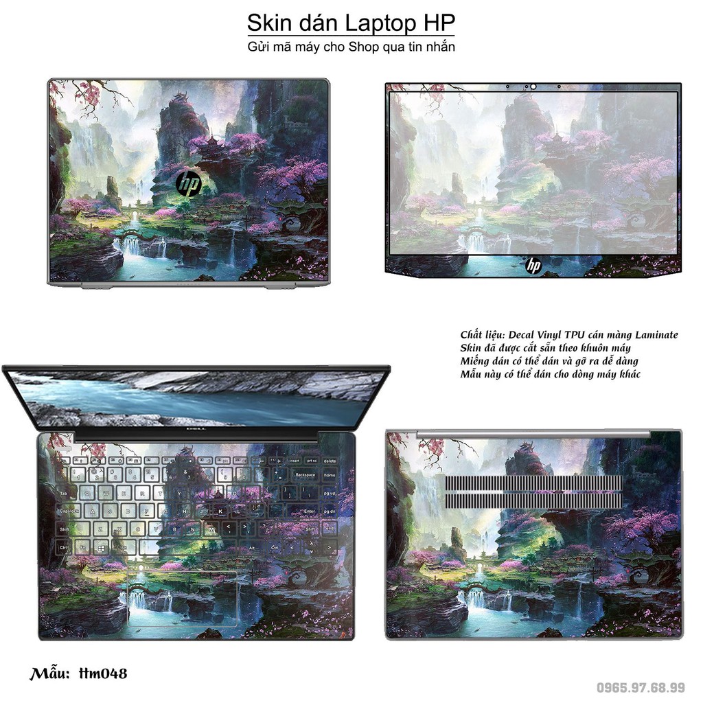 Skin dán Laptop HP in hình Tranh thủy mặc _nhiều mẫu 2 (inbox mã máy cho Shop)