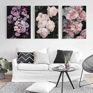Bộ 3 tranh canvas Rose - kèm khung tranh treo tường