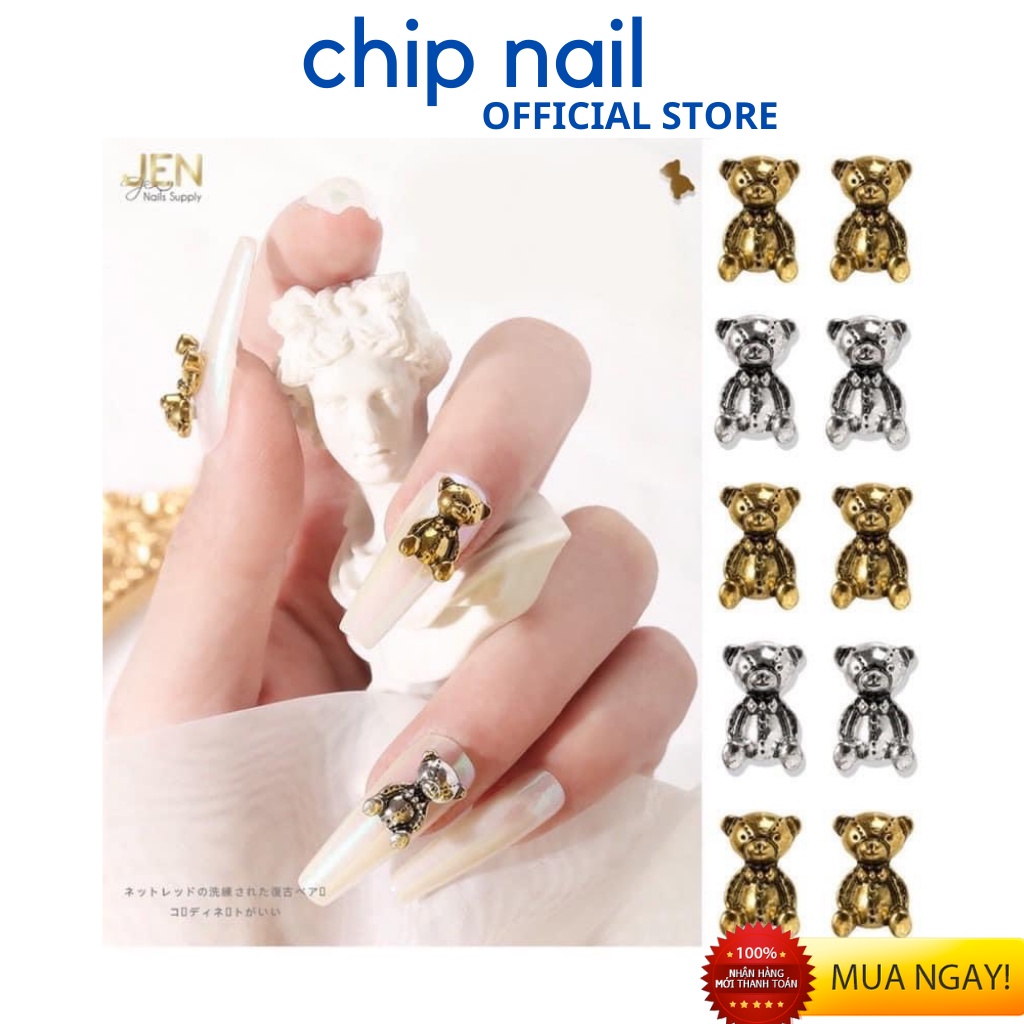 Charm gấu nail, cham gắn móng