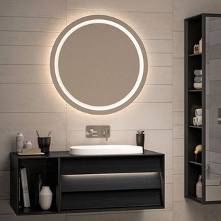 Gương Treo Tường Led Phun Viền Cát - Đường Kính 40, 50, 60, 70, 80cm [Kèm Phụ Kiện]