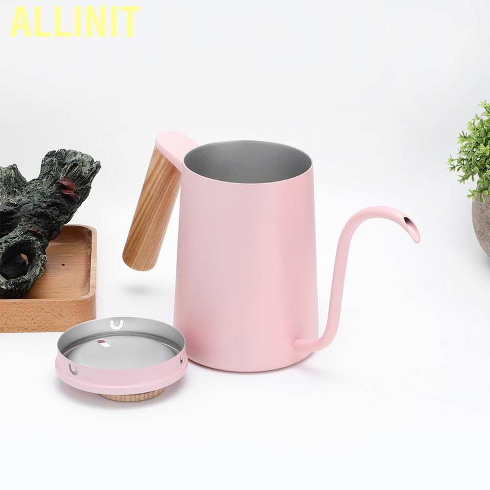 Allinit 650ml Household 304 Stainless Steel Coffee Pot Hand Long Spout Kettle Tools