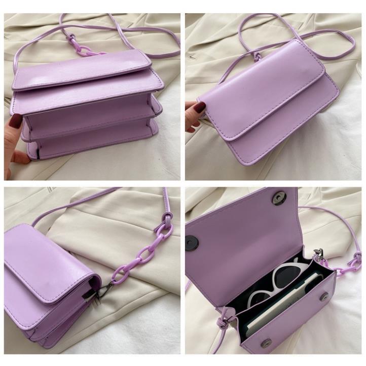 Túi xách nữ màu trơn, túi đeo chéo mini thời trang dành cho nữ