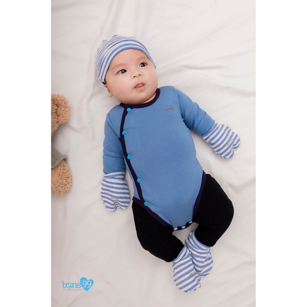 [BONS99 ] Sét bodysuit dài tay cho bé sơ sinh,bộ body cho bé, bodysuit cho bé chất Pettit từ 0-6 tháng BONS99