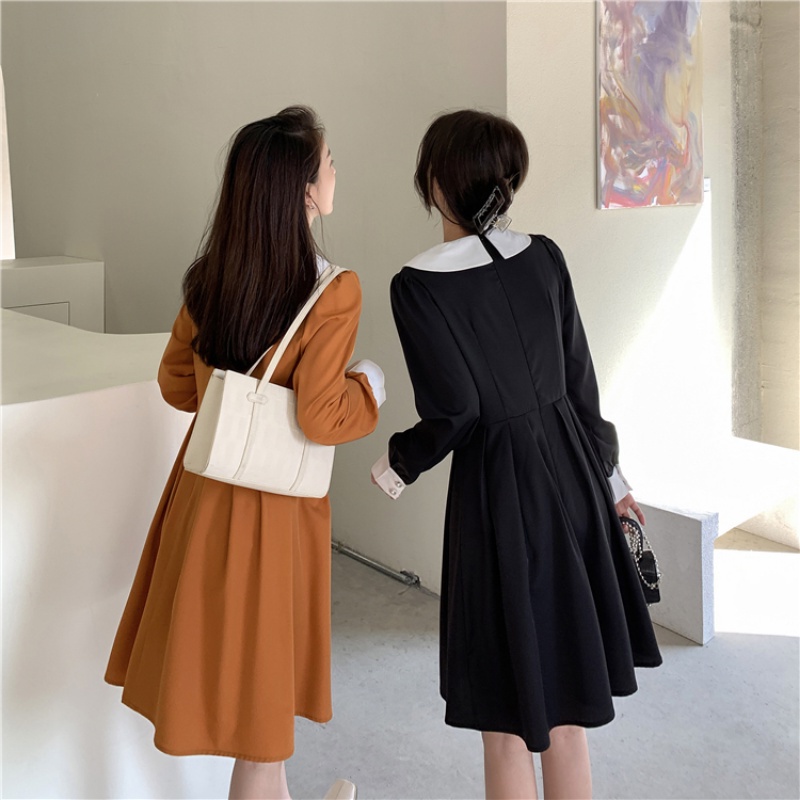 Đầm Nữ Dáng Ôm Màu Trơn Phong Cách Retro Hàn Quốc Mới